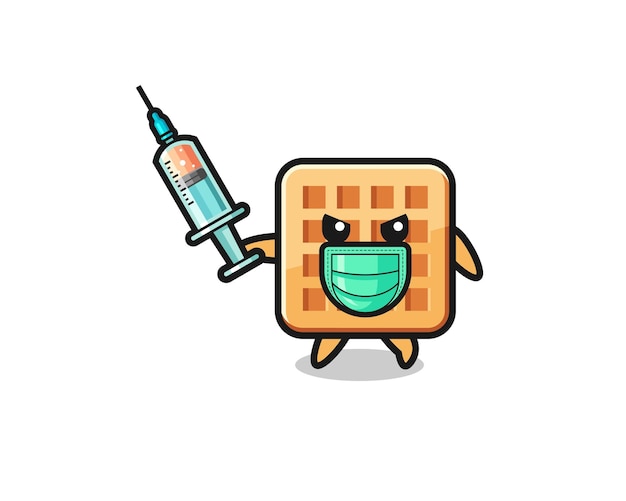 Vector illustration of the waffle to fight the virus