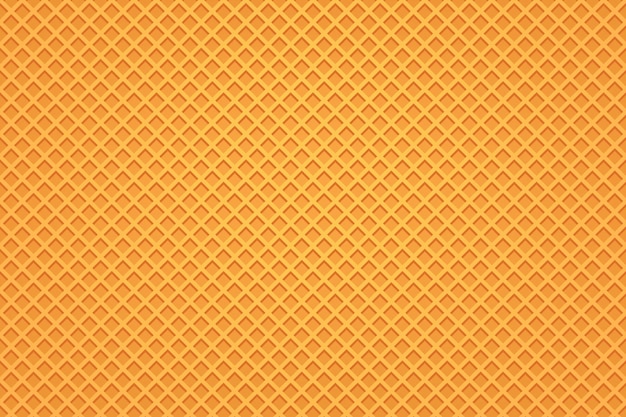 Vector illustration of waffle golden tasty crisp wide backdrop simple design