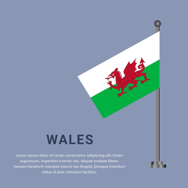 Illustration of Wales flag Template