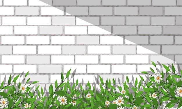 Vector illustration of wall and plant background