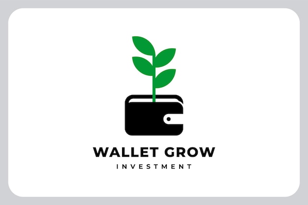 Illustration Wallet leaf sprout money grow investment logo icon vector