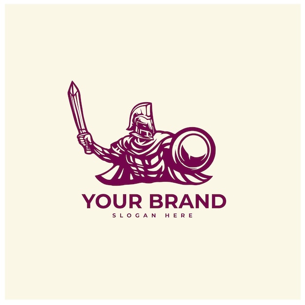 Vettore illustration warrior logo concept template vector