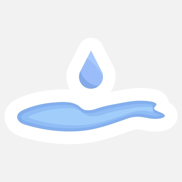 Illustration Of Water Drop Icon Or Sticker In Blue Color