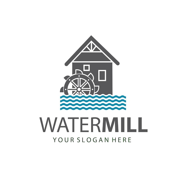 illustration of water mill