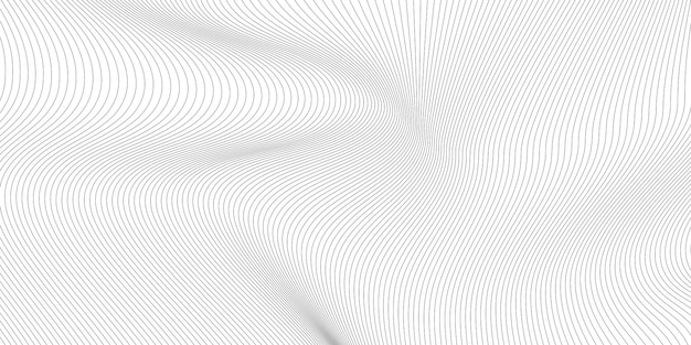 Vector illustration of the wavy pattern of black lines on white background