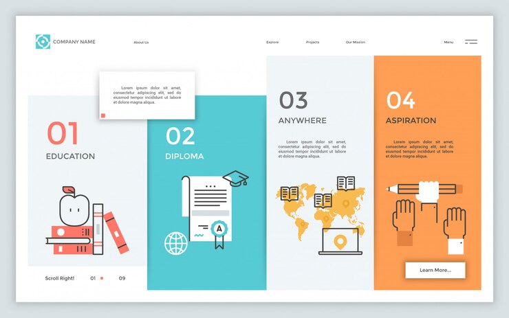 Vector   illustration for website menu interface.