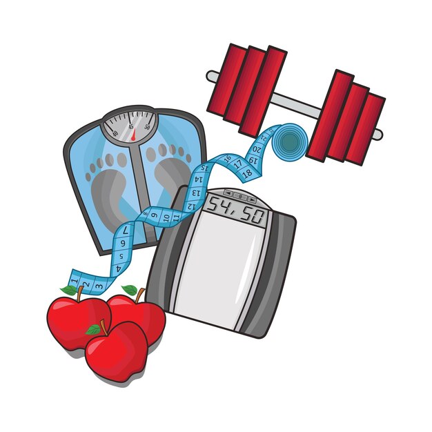 Vector illustration of weight