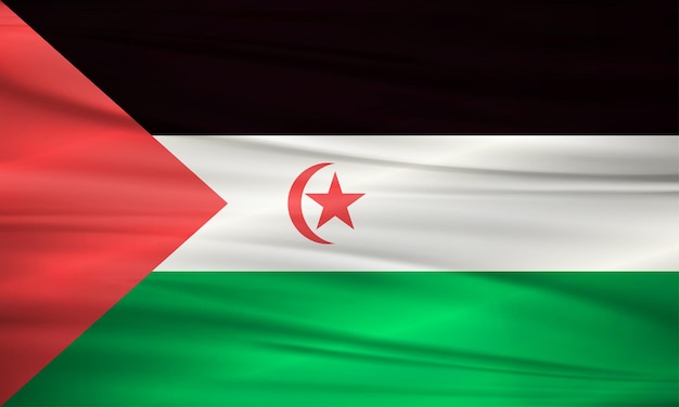 Иллюстрация флага Западной Сахары и редактируемый векторный флаг страны Западной Сахары