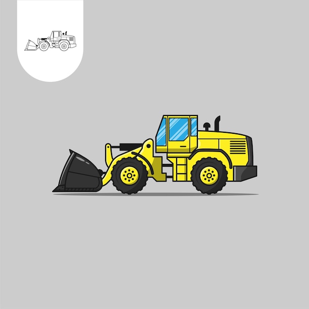 A illustration of wheel loader Wheel loader cartoon vector icon illustration