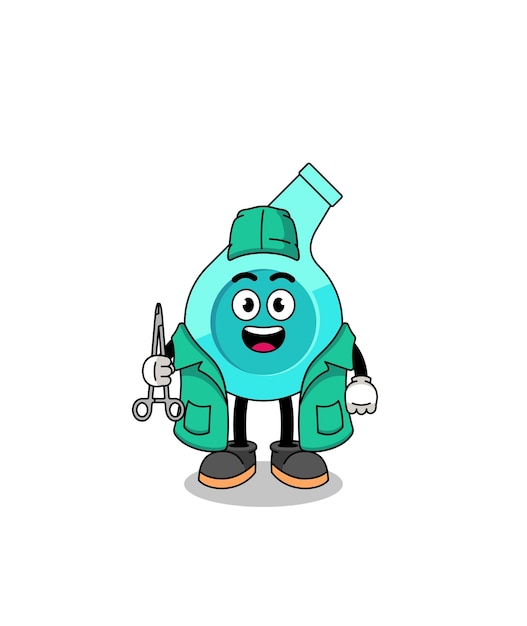 Vector illustration of whistle mascot as a surgeon