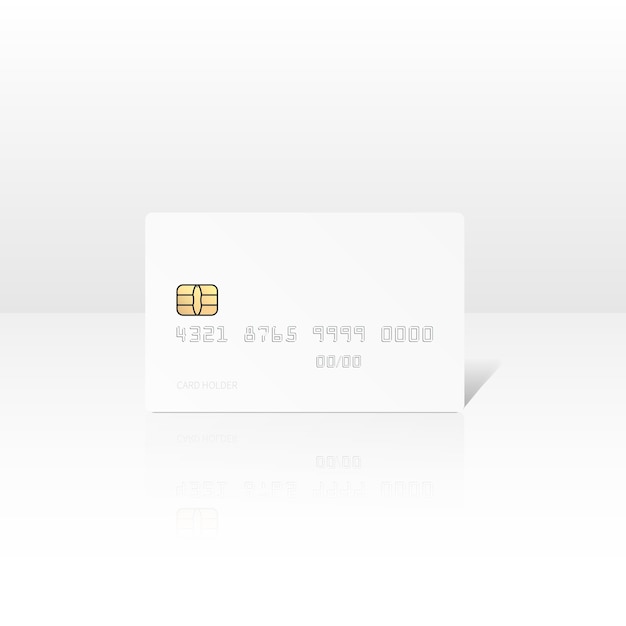 illustration of  white credit card isolated