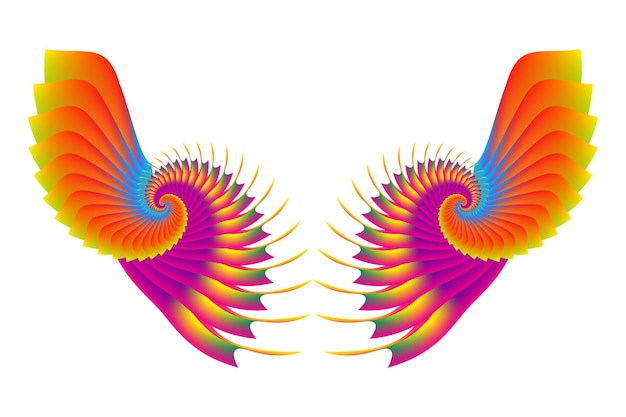 Illustration of Wings with colorful gradations with an Abstract concept