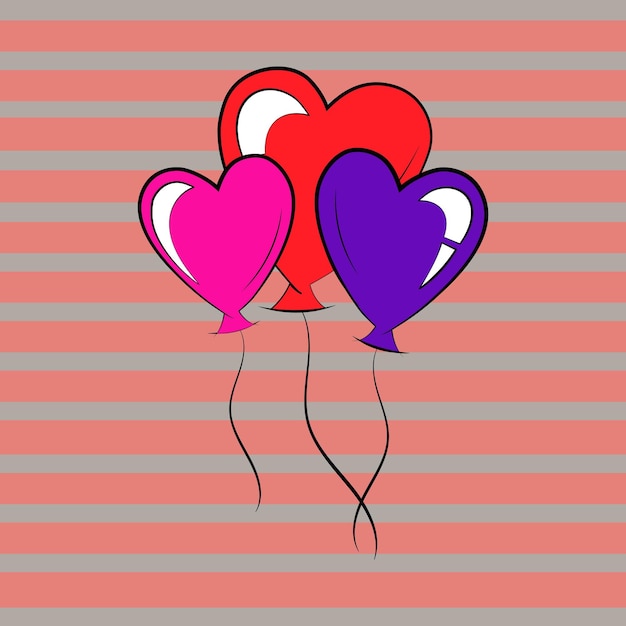 Illustration with balloons to decorate postcards flyers posters