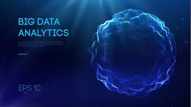 Иллюстрация с вектором аналитики больших данных для маркетингового дизайна. Визуализация больших данных. Абстрактный фон вектор. Футуристический технологический дизайн. Концепция технологии науки. Технологический анализ.