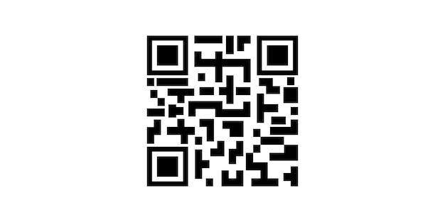 Vector illustration with black qr code. qr code scan icon.