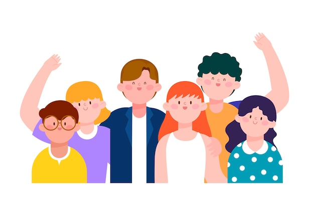 Vector illustration with group of people