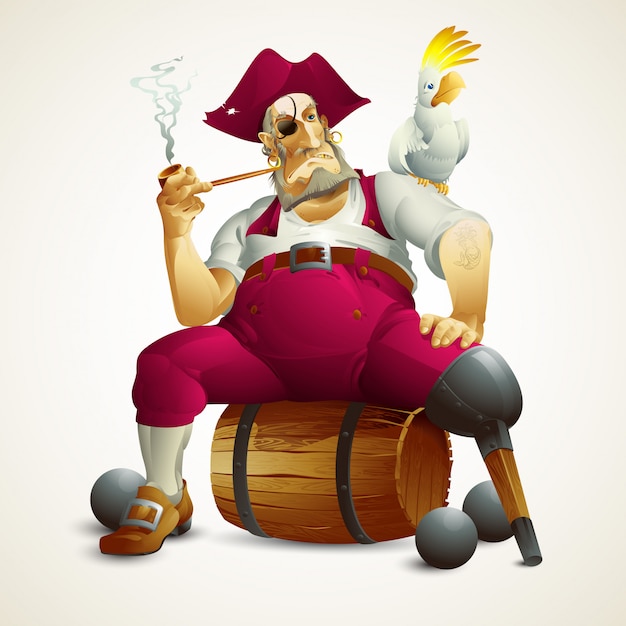  illustration with the image of a pirate