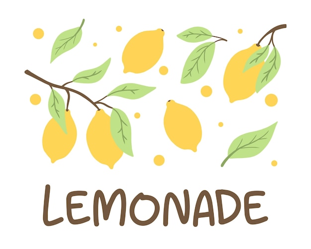 Иллюстрация с лимонамиконцепция лимонадавекторная иллюстрация