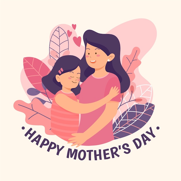 Illustration with mothers day theme