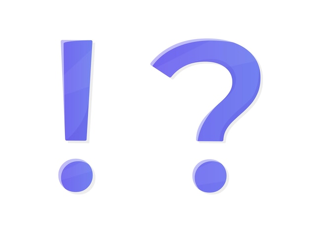 An illustration with a question mark and an exclamation mark symbols for a design or website