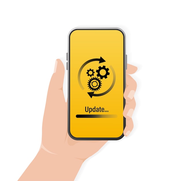 Illustration with update smartphone Smartphone icon vector illustration Computer technology