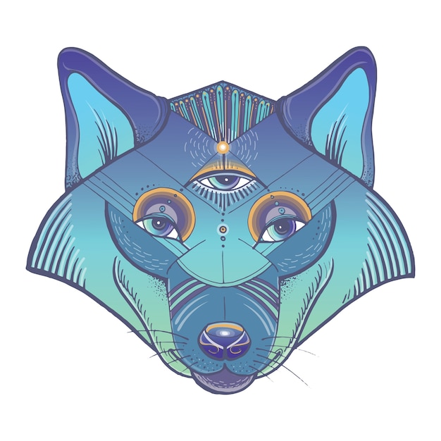 Vector illustration of wolf's head