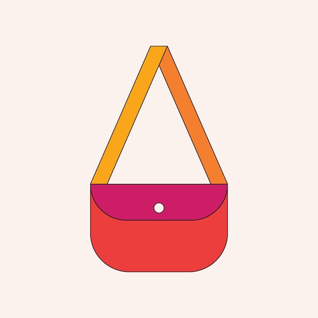 illustration woman bag retro unique design