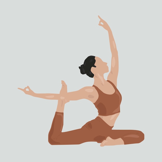 Vector illustration of woman doing yoga