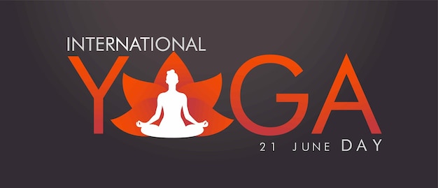 Illustration of woman for international yoga day web banner eps10 vector