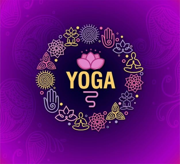 Illustrazione della donna per la giornata internazionale dello yoga banner web eps10 vettore