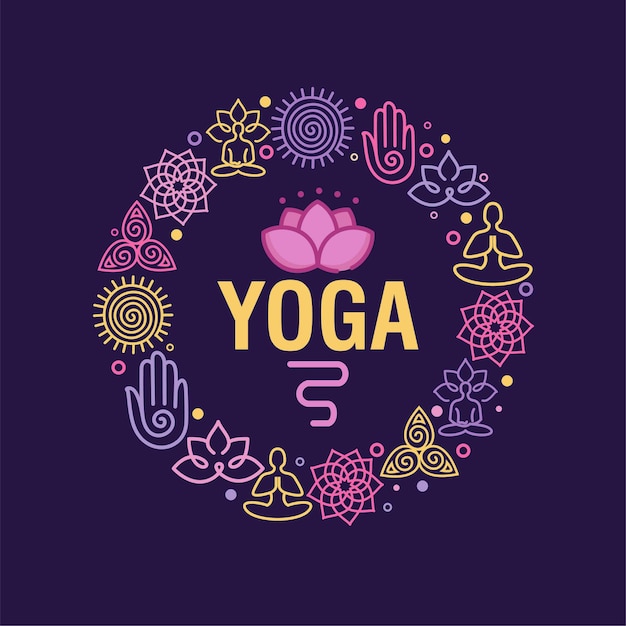 Illustrazione della donna per la giornata internazionale dello yoga banner web eps10 vettore