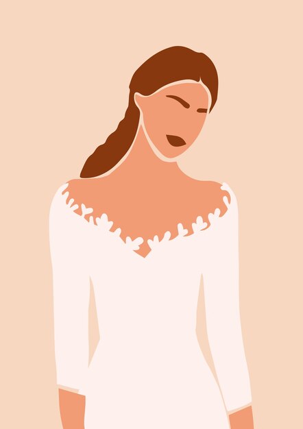 Illustrazione di una donna in abito da sposa