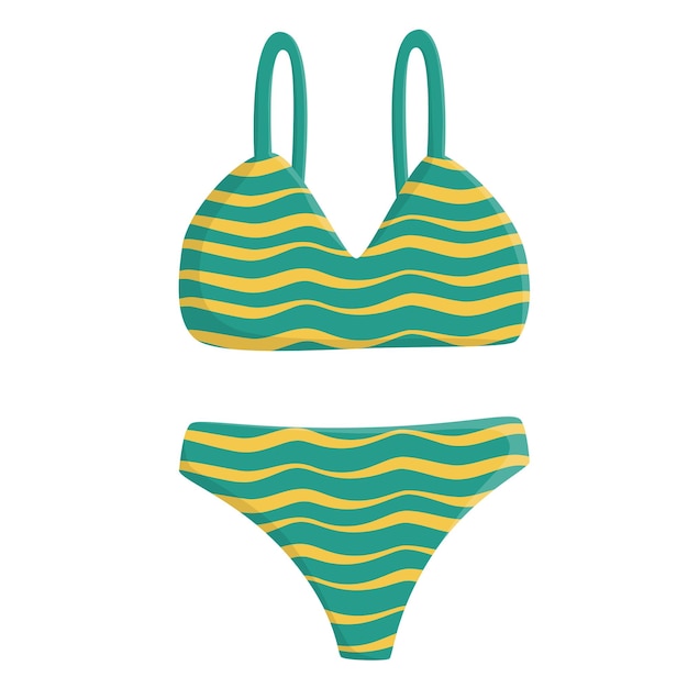 Illustration of women's colorful swimsuit Woman green bikini Vector premium illustration
