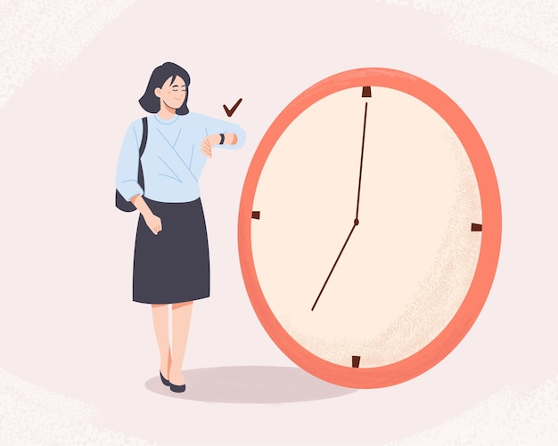 女人按时约会概念的示例