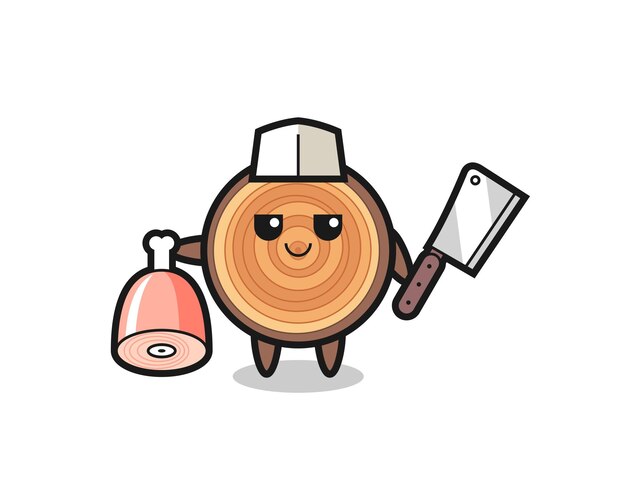 Illustration of wood grain character as a butcher