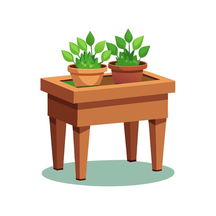 Vector illustration of a wooden furniture