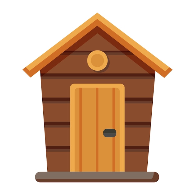 illustration of wooden outdoor toilet isolated on white