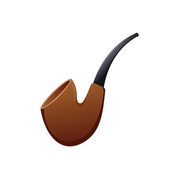 Vector illustration of a wooden tobacco smoking pipe