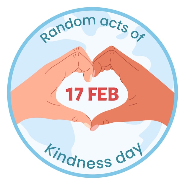 Illustration for World Kindness Day on february 17th with globe