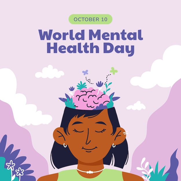 Vector illustration for world mental health day awareness