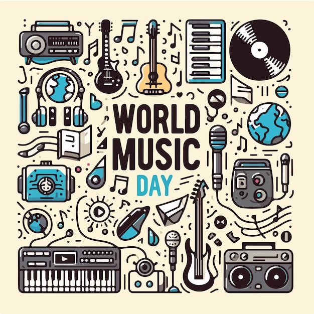 Illustration of world music day