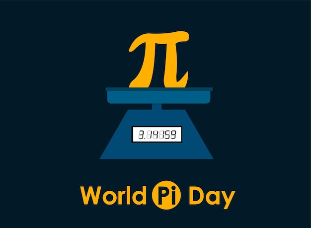 Vector illustration of world pi day mathematical day celebration