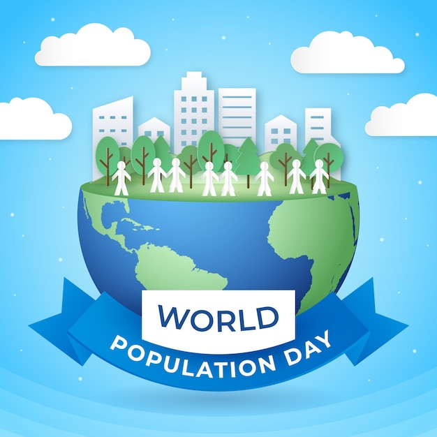 Vettore illustrazione per la consapevolezza della giornata mondiale della popolazione