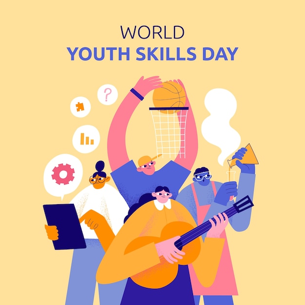 Vector illustration for world youth skills day