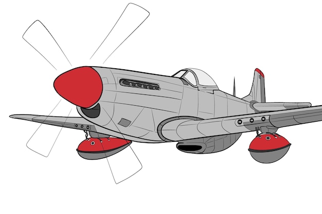 Vector illustration of ww2 plane vector