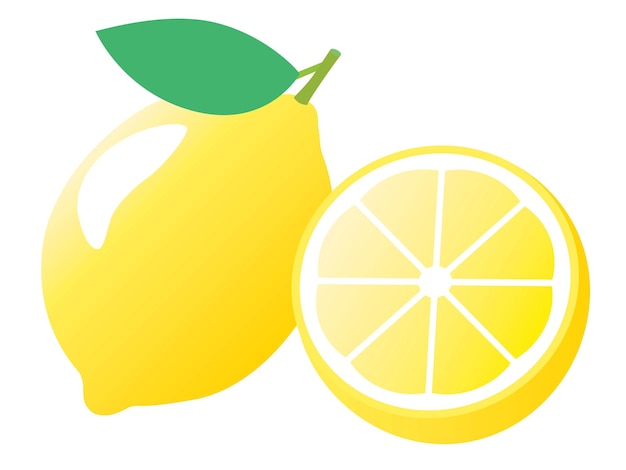 黄色いレモンのイラスト