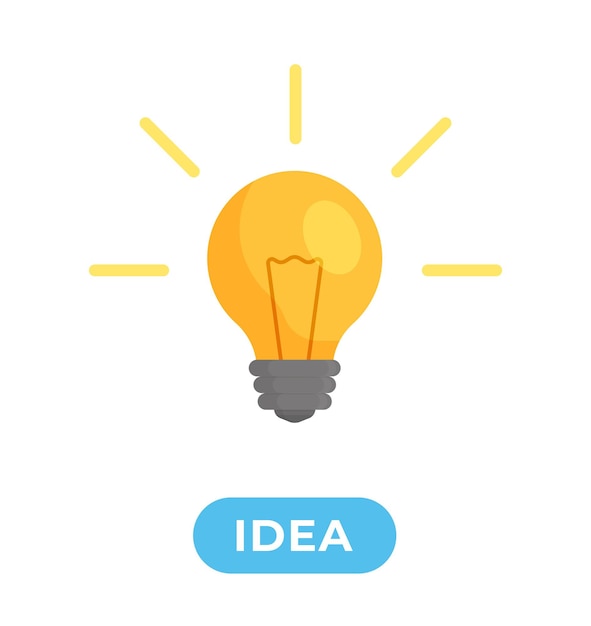 Illustration of a yellow light bulb isolated