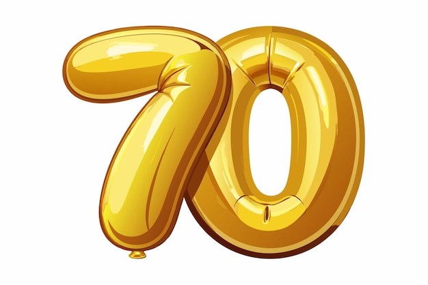 an illustration of a yellow number 60 with a white background