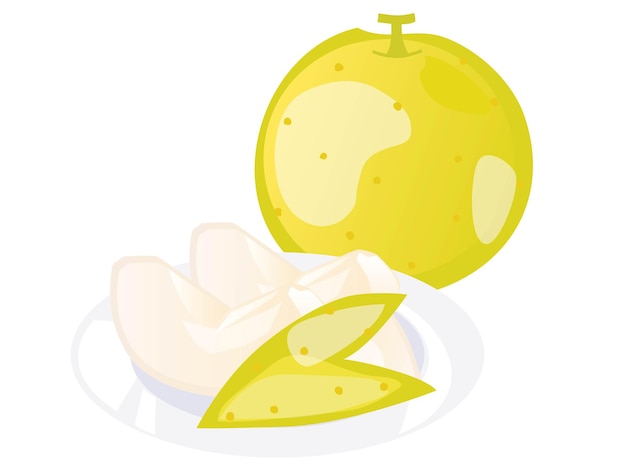 Vector illustration of yellow pear