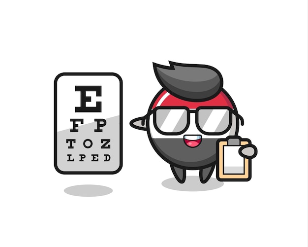 Illustration of yemen flag badge mascot as an ophthalmology